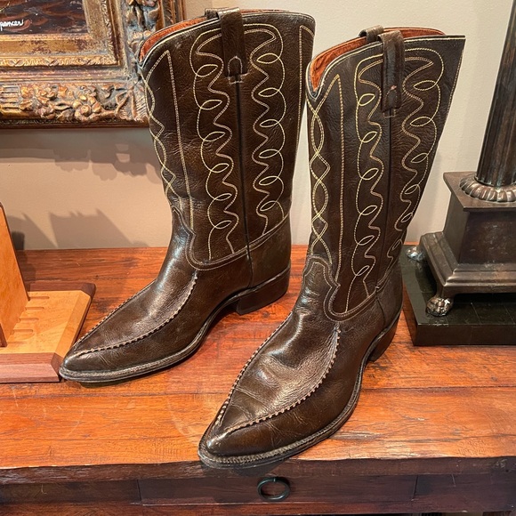 ACME Dark Brown Western Cowboy Boots - Picture 10 of 11